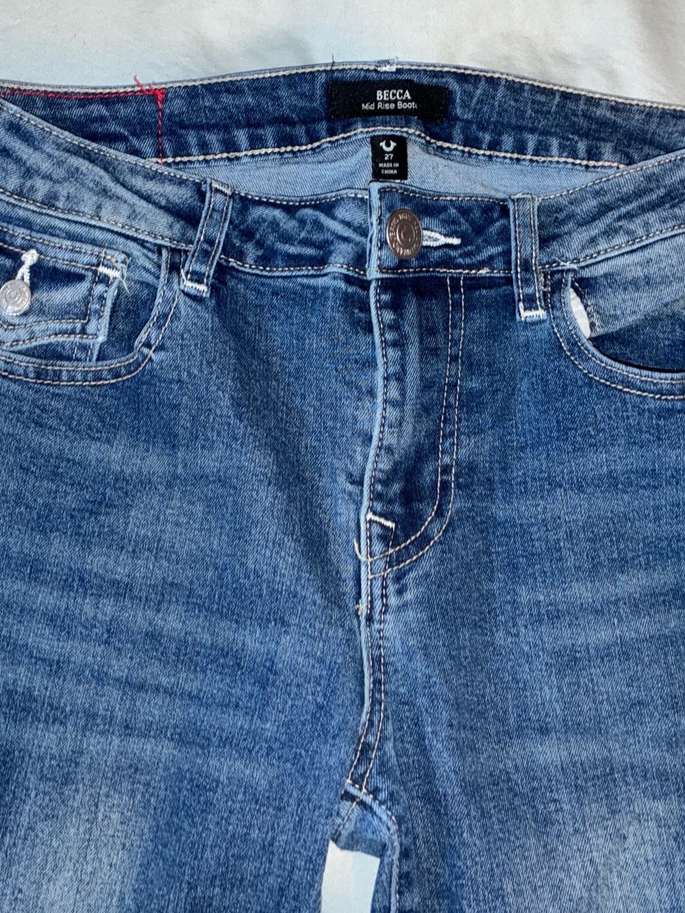 True Religion High Rise Bootcut Jeans in Medium Blue Size 27